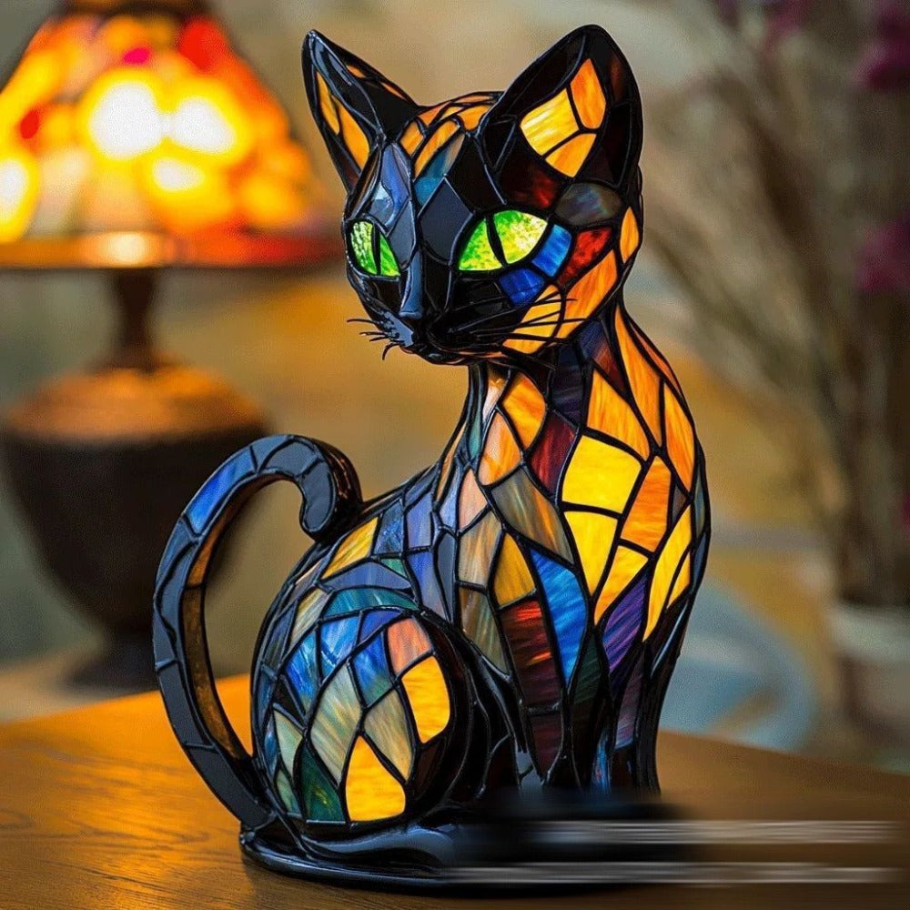 4177.鳴海製陶 猫型 インテリアランプ NARUMI（ライト/照明/LED）の